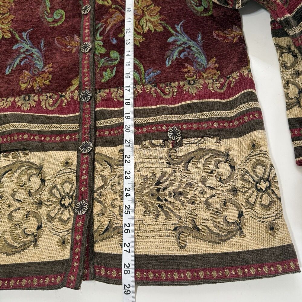 Sag Harbor Jacket Womens 16 Vintage Boho Floral Tapestry Buttons Blazer Coat - Picture 10 of 10